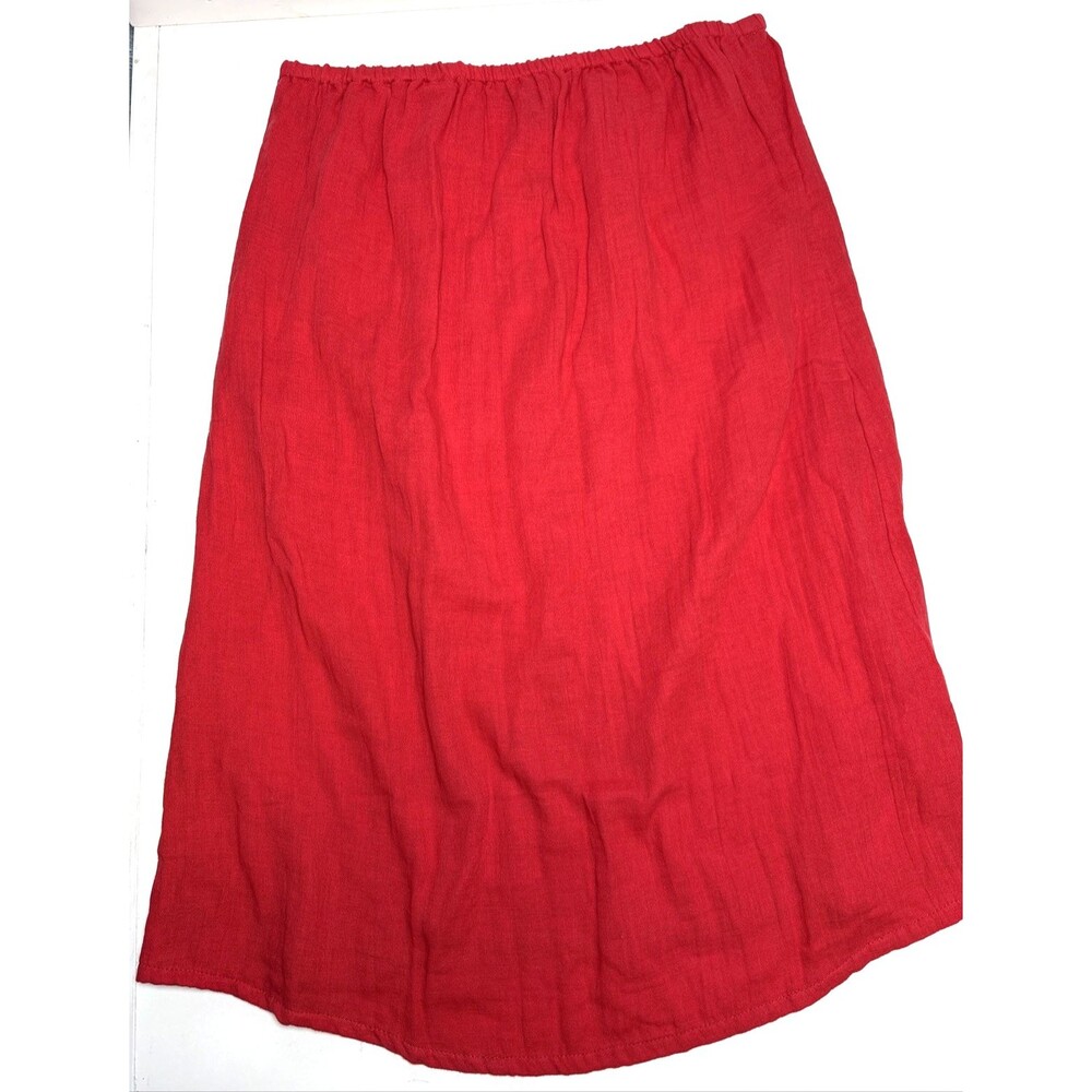 Nasty Gal‎ Skirt Size 8 Red Cotton Gauze New with Tag Lightweight Light Weight